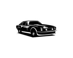 1964 aston Martin dbs bil silhuett. främre se med vit bakgrund. bäst för logotyper, märken, emblem, ikoner, design klistermärken, årgång bil industri. vektor