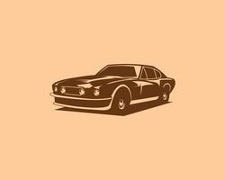 isolerat vektor illustration av ett gammal 1964 aston Martin dbs bil visad från de sida. bäst för bricka, ikon och klistermärke design.