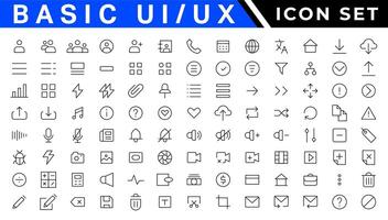 ui ux Symbol Satz, Benutzer Schnittstelle Symbol einstellen Sammlung. vektor