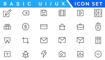ui och ux ikon uppsättning, användare gränssnitt ikon uppsättning samling. vektor
