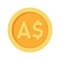 australisch Dollar Münze Australien Geld Währung Symbol Clip Art zum Geschäft und Finanzen Element Vektor Illustration