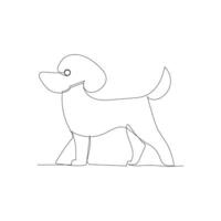 Hund einer Linie Kunst Logo Design Symbol vektor