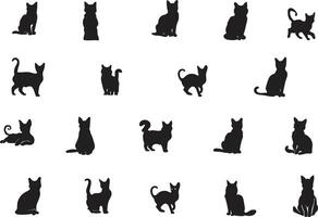 uppsättning av katter silhuetter vektor