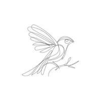 fågel ett linje konst logotyp design vektor
