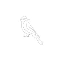 fågel ett linje konst logotyp design vektor