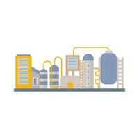 Fabrik Gebäude, Leistung Elektrizität, Industrie Manufaktur Gebäude eben Symbol isoliert Vektor Illustration.