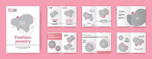 Schmuck Lookbook Broschüre Vorlage. minimalistisch Schmuck Katalog vektor