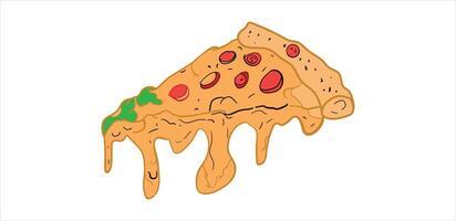italiensk pizza skiva skära ut illustration vektor