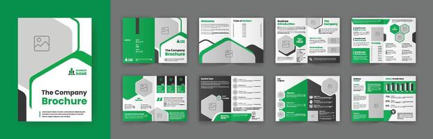 företag profil broschyr mall. bifold företags- broschyr layout vektor