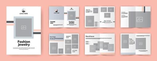 Schmuck Lookbook Broschüre Vorlage. minimalistisch Schmuck Katalog vektor
