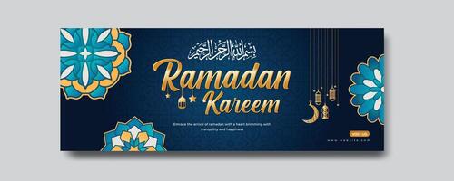ramadan karim hälsningar elegant social media baner design mall vektor