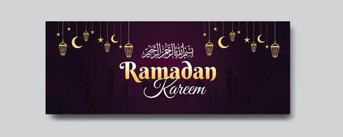 Ramadan Karim Schöne Grüße elegant Sozial Medien Banner Design Vorlage vektor