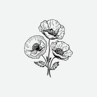 botanisk teckning. minimal växt logotyp, botanisk grafisk skiss teckning, äng grönska, blad och blomning blomma abstrakt skiss element samling, rustik gren vektor illustration linje konst