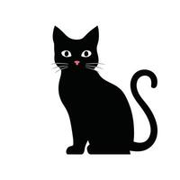 süß Katze Sitzung Vektor Kunst Silhouette Illustration