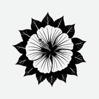 Vektor Hibiskus Blume Illustration Silhouette isoliert auf Weiß Hintergrund