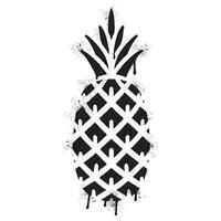 sprühen gemalt Ananas Symbol gesprüht isoliert mit ein Weiß Hintergrund. vektor