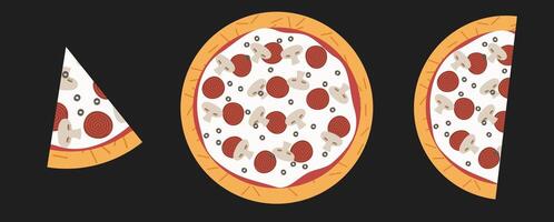 einstellen Pizza Scheibe vektor