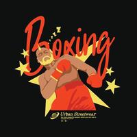 boxning illustration t skjorta design, vektor grafisk, typografisk affisch eller tshirts gata ha på sig och urban stil