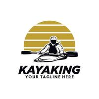 Kajakpaddling sport silhuett logotyp design vektor