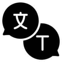 Glyphensymbol übersetzen vektor