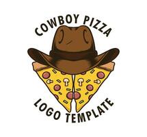 Cowboy Pizza Geschäft Logo Vorlage vektor