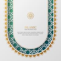 islamic lyx hälsning kort med arabicum stil gräns och mönster vektor