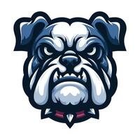 ai generiert mutig Tier Bulldogge Kopf Gesicht Maskottchen Design Vektor Illustration, Logo Vorlage isoliert auf Weiß Hintergrund