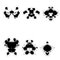 rorschach inkblot testa. abstrakt silhuetter. psykopat diagnostisk vektor