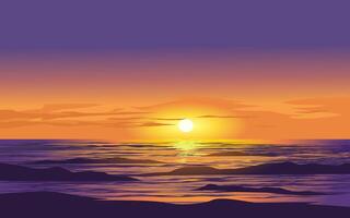 dramatisch Sonnenuntergang im schön Strand vektor