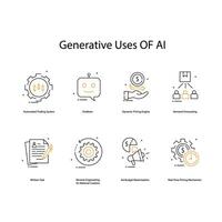 ai generativ design vektor ikon uppsättning inspirerande kreativ lösningar