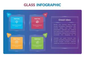 glansig glas infographic vektor mall 2024 ny design