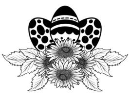 Ostern Eier Blume Gliederung Illustration vektor