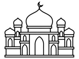 Hand gezeichnet islamisch Moschee Illustration vektor