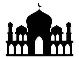 moské silhuett på ramadan kareen bakgrund vektor