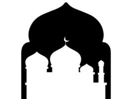 islamic moské silhuett ram bakgrund vektor