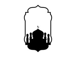 islamisch Moschee Ramadan Mubarak Silhouette Rahmen Hintergrund vektor