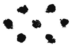 Vektor Illustration von Rose Silhouetten Hand gezeichnet Kränze. süß Gekritzel Blumen- Dekoration Rahmen Satz. Vektor Kunst, Symbole, schwarz Farbe isoliert auf Weiß Hintergrund. Logo, Hintergrund.