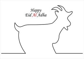 kontinuierlich einer Linie Zeichnung von eid al adha aus Linie Vektor Kunst Illustration