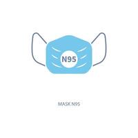 Maske n95 Konzept Linie Symbol. einfach Element Illustration. Maske n95 Konzept Gliederung Symbol Design. vektor