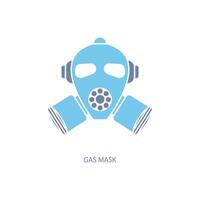 Gas Maske Konzept Linie Symbol. einfach Element Illustration. Gas Maske Konzept Gliederung Symbol Design. vektor