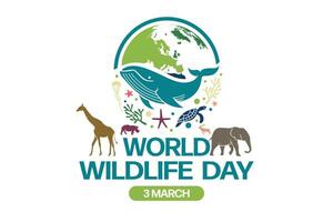 Welt Tierwelt Tag Logo Design Vorlage, März 3 vektor