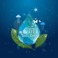 Welt Wasser Tag , speichern das Wasser Logo Design Vorlage vektor