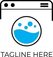 Waschen Maschine Symbol Logo Design Vektor
