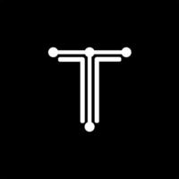 t Brief Technologie Symbol Logo Design Vektor