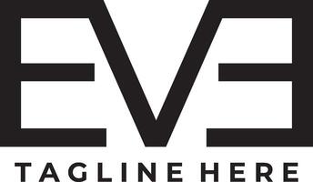 eve första brev logotyp design vektor