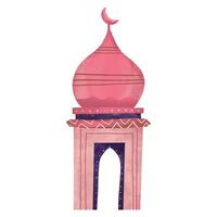 moské eller arabicum hus vattenfärg illustration vektor