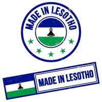 gemacht im Lesotho Briefmarke Zeichen Grunge Stil vektor