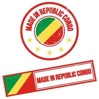 gemacht im Republik von das Kongo Briefmarke Zeichen Grunge Stil vektor