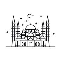 Sultanahmet Moschee. Blau Moschee Linie Symbol. Türkisch die Architektur Moschee. Vektor Illustration