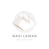 insvept nasi lemak vektor illustration logotyp